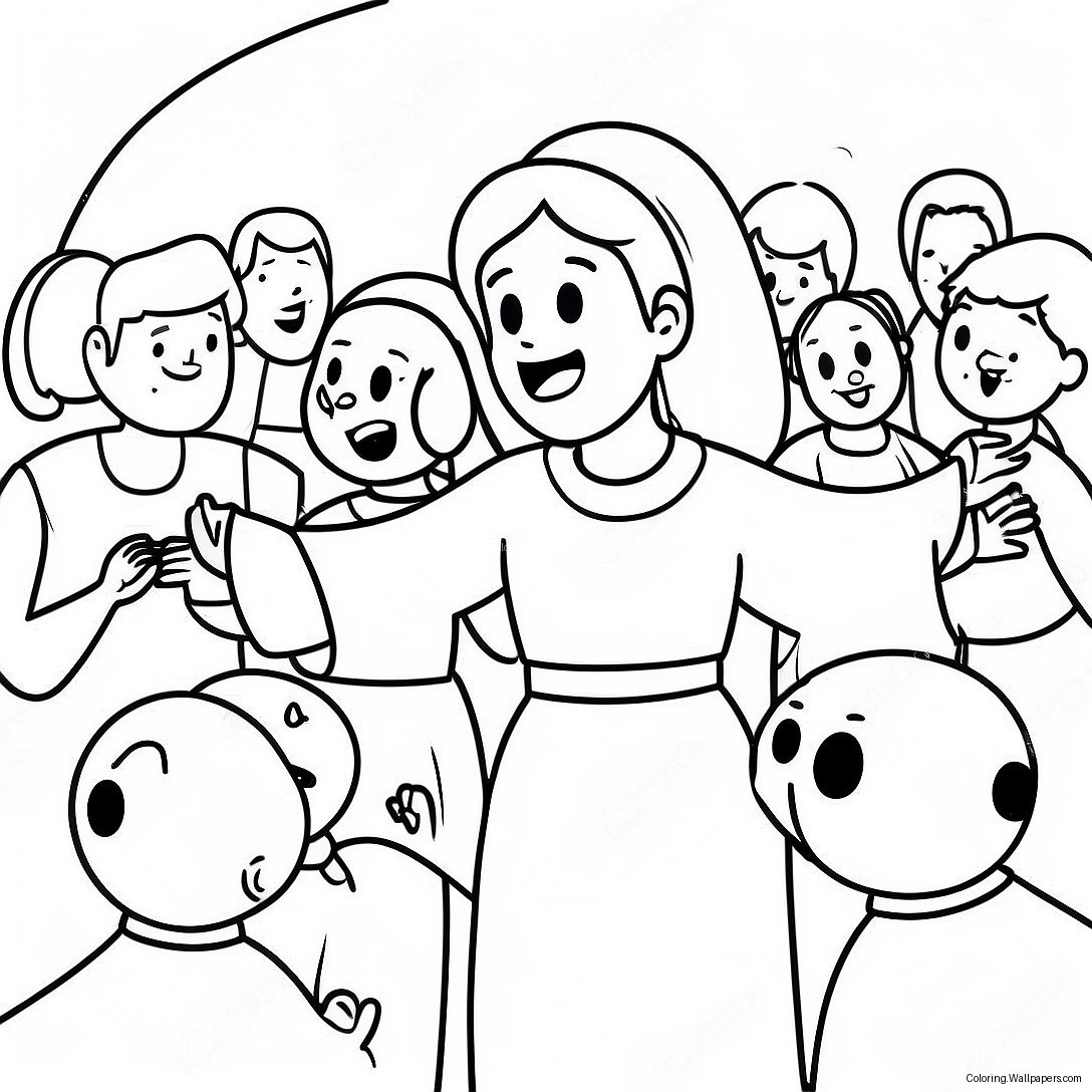 Joyful Gospel Scene Coloring Page 48313