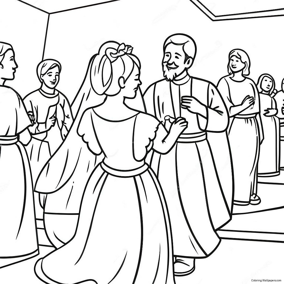 Page À Colorier Du Mariage Joyeux À Cana 38165