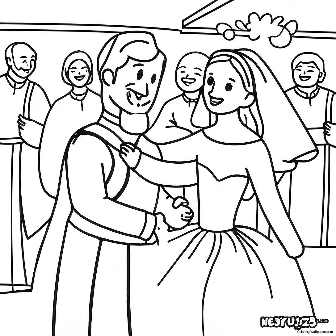 Page À Colorier Du Mariage Joyeux À Cana 38166