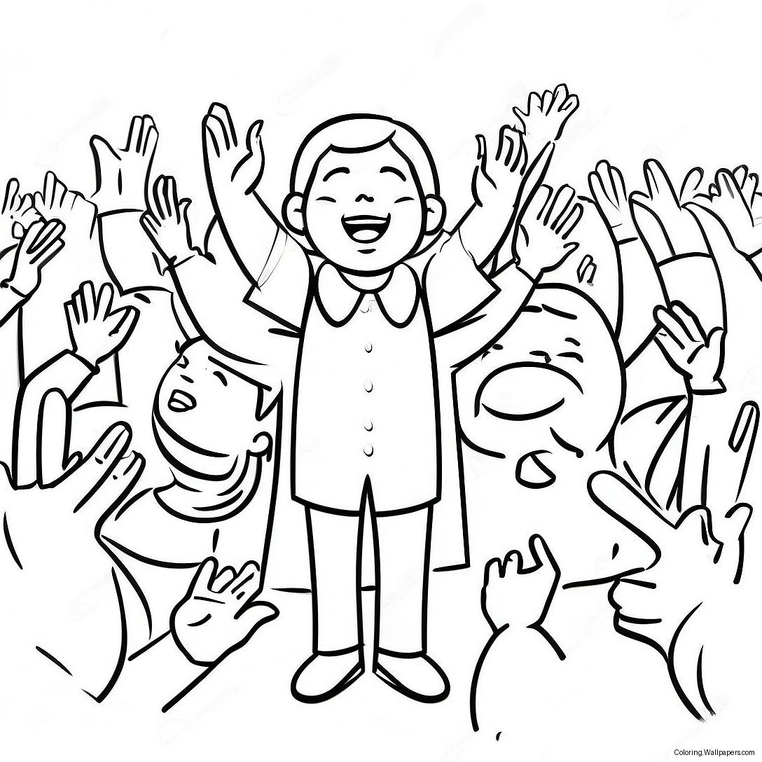 Joyful Worship Scene Coloring Page 37536