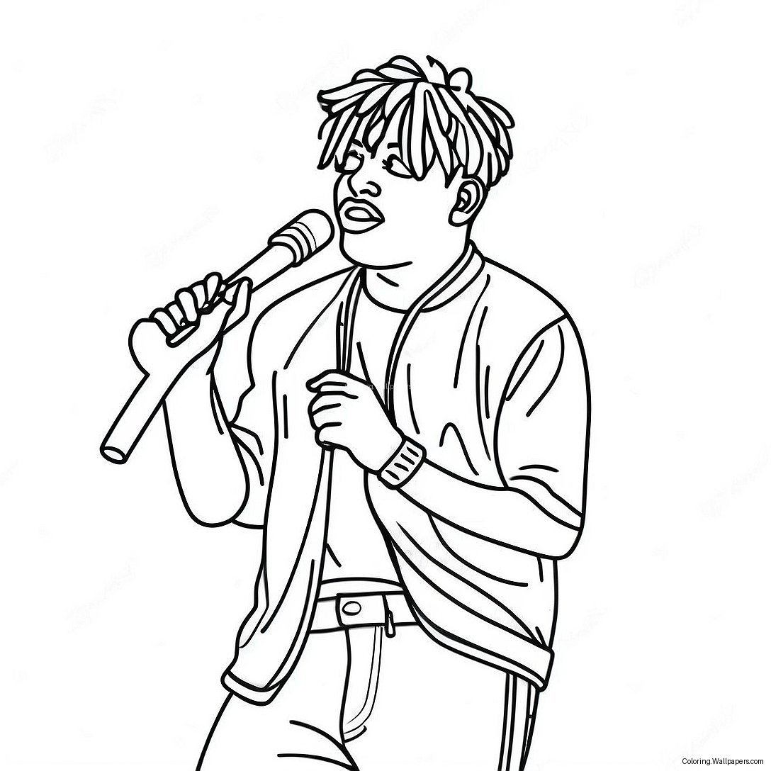 Juice Wrld Performing On Stage Coloring Page 7956
