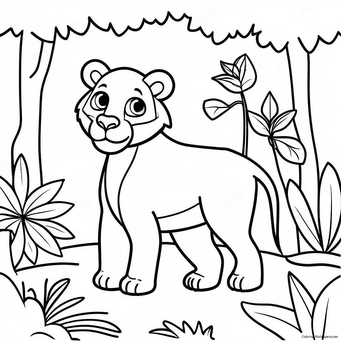 Jungle Animal Coloring Page 55108