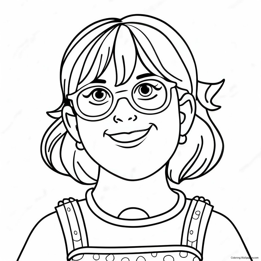 Página Para Colorir Junie B. Jones Em Seu Traje Colorido 10358