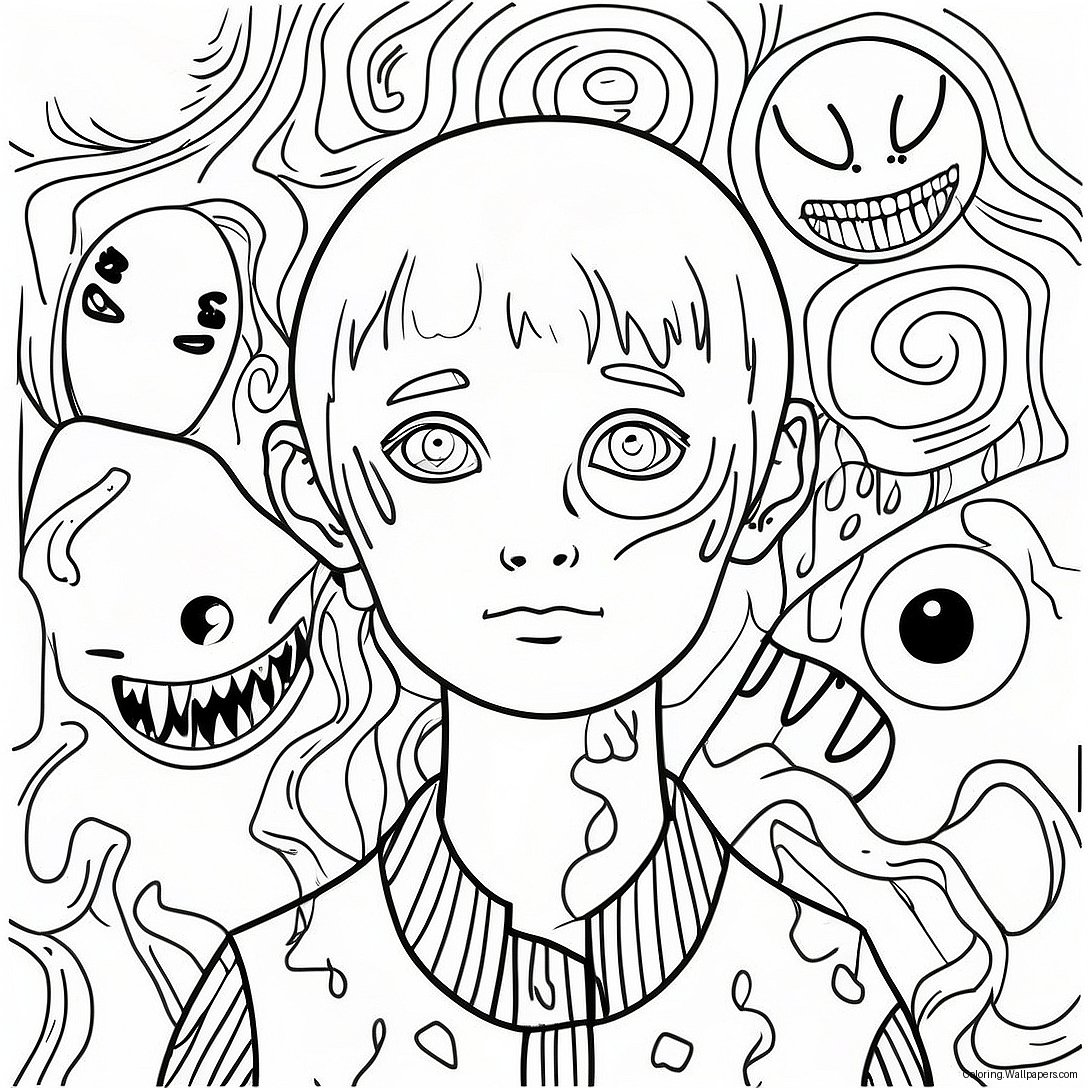 Junji Ito Gruselige Charaktere Ausmalbild 40353