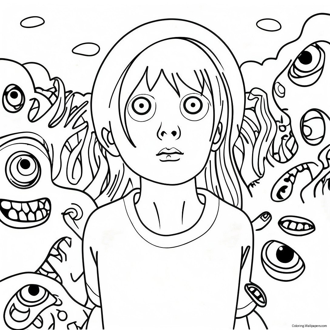 Junji Ito Horror Coloring Page 40357