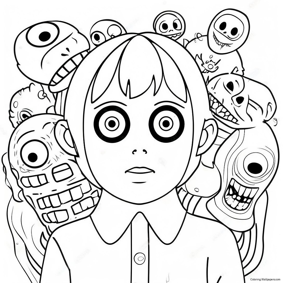 Junji Ito Skräck Färgsida 40359