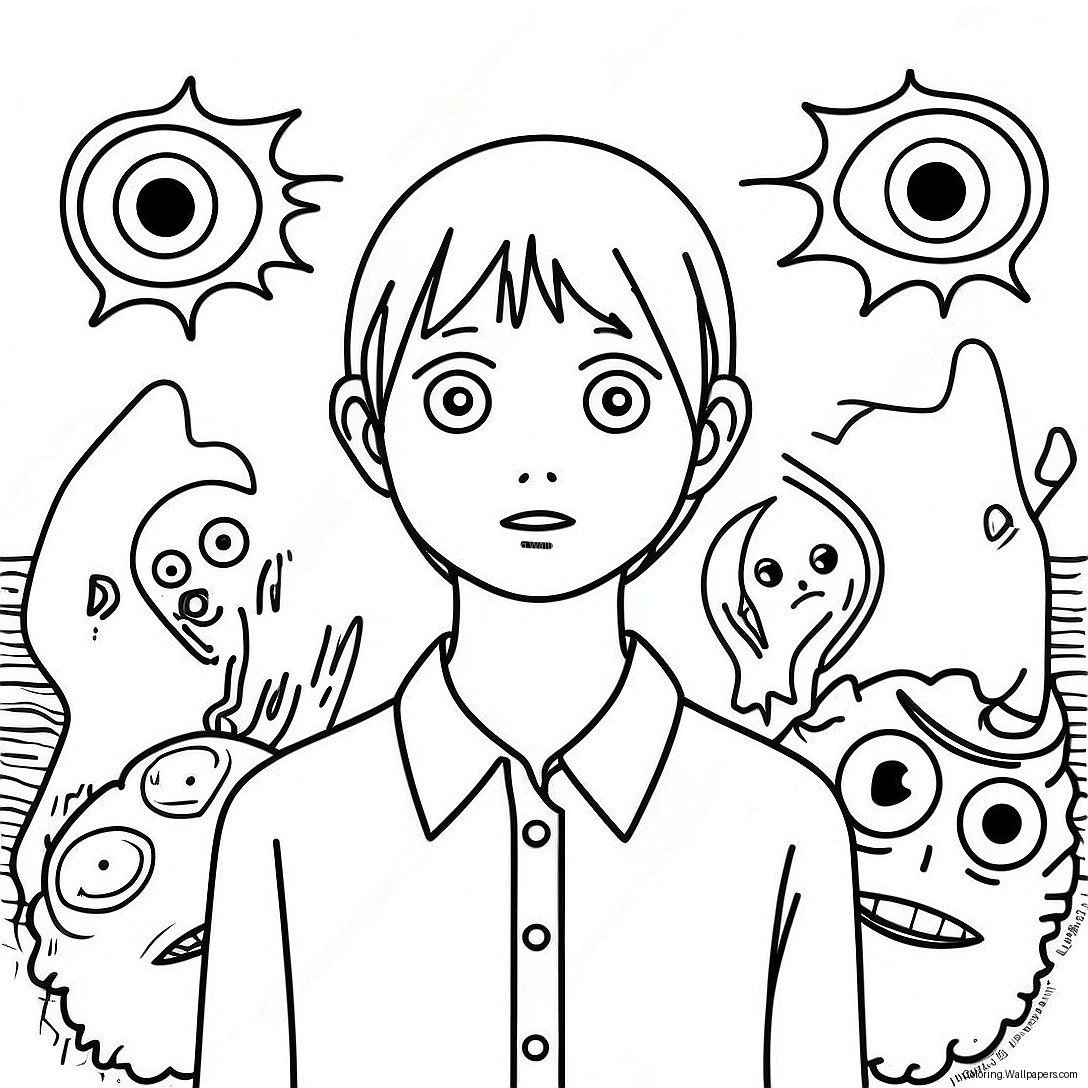 Junji Ito Skräck Färgsida 40360