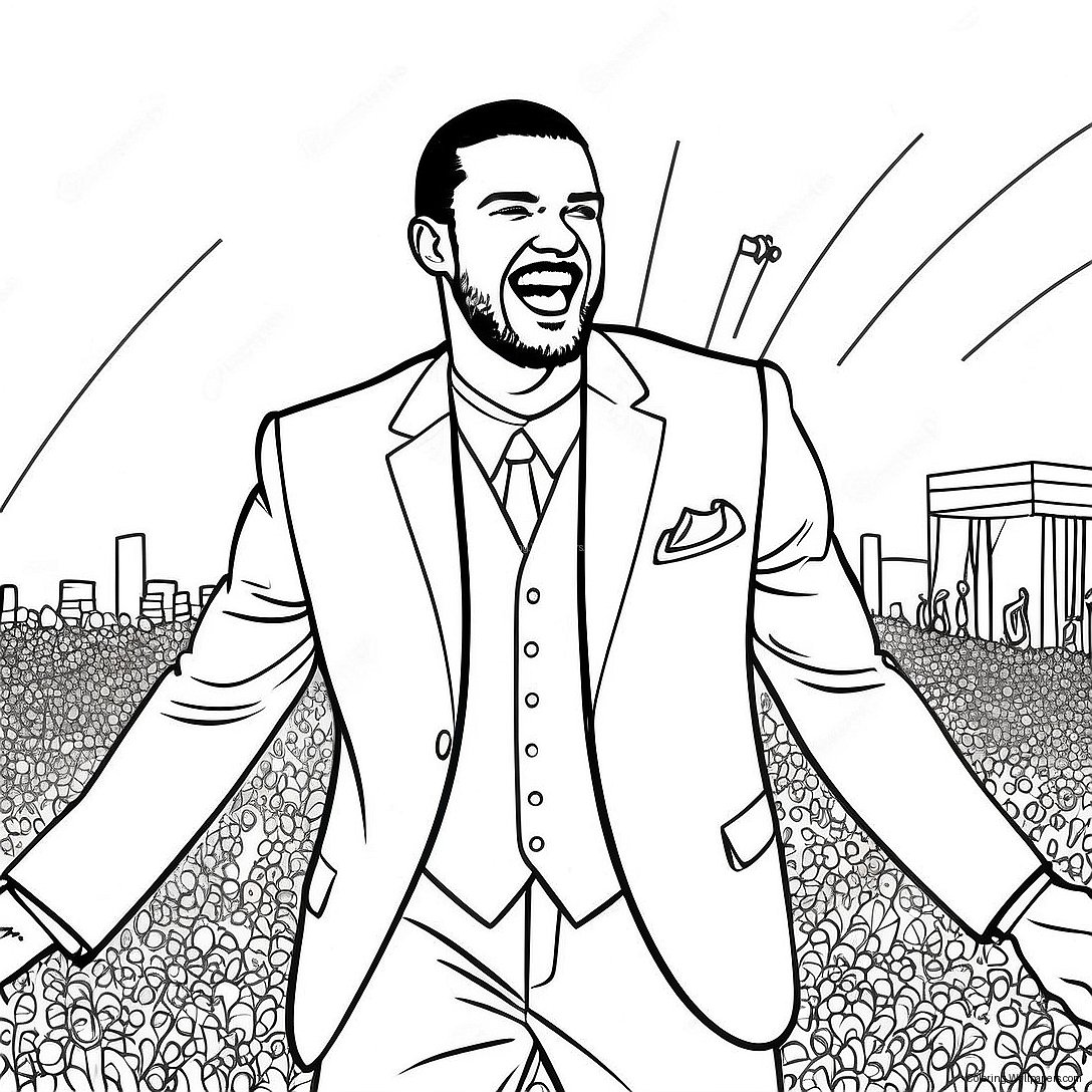 Justin Timberlake Performing On Stage Coloring Page 37177
