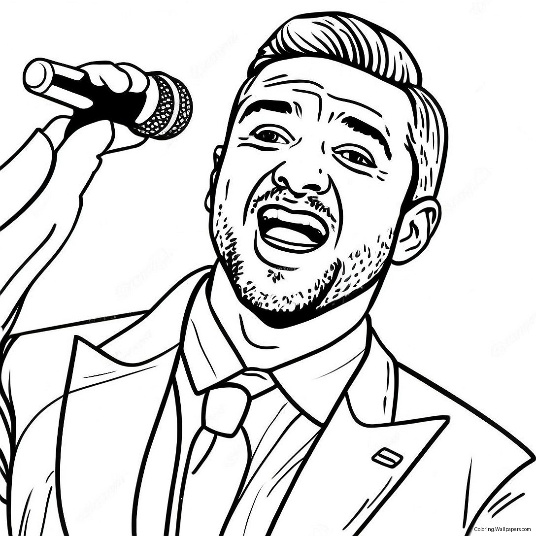 Justin Timberlake Performing On Stage Coloring Page 37178