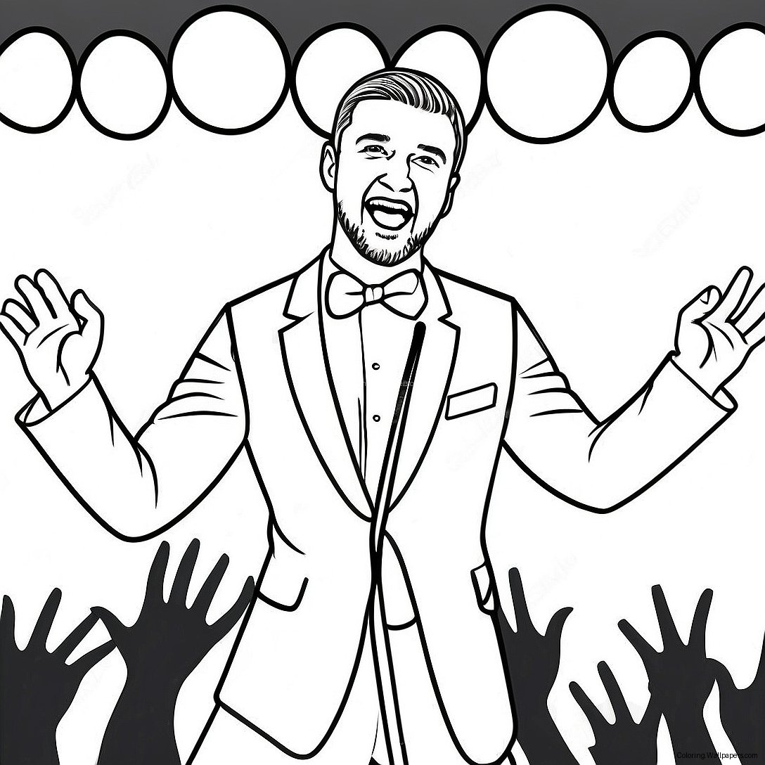 Justin Timberlake Performing On Stage Coloring Page 37180