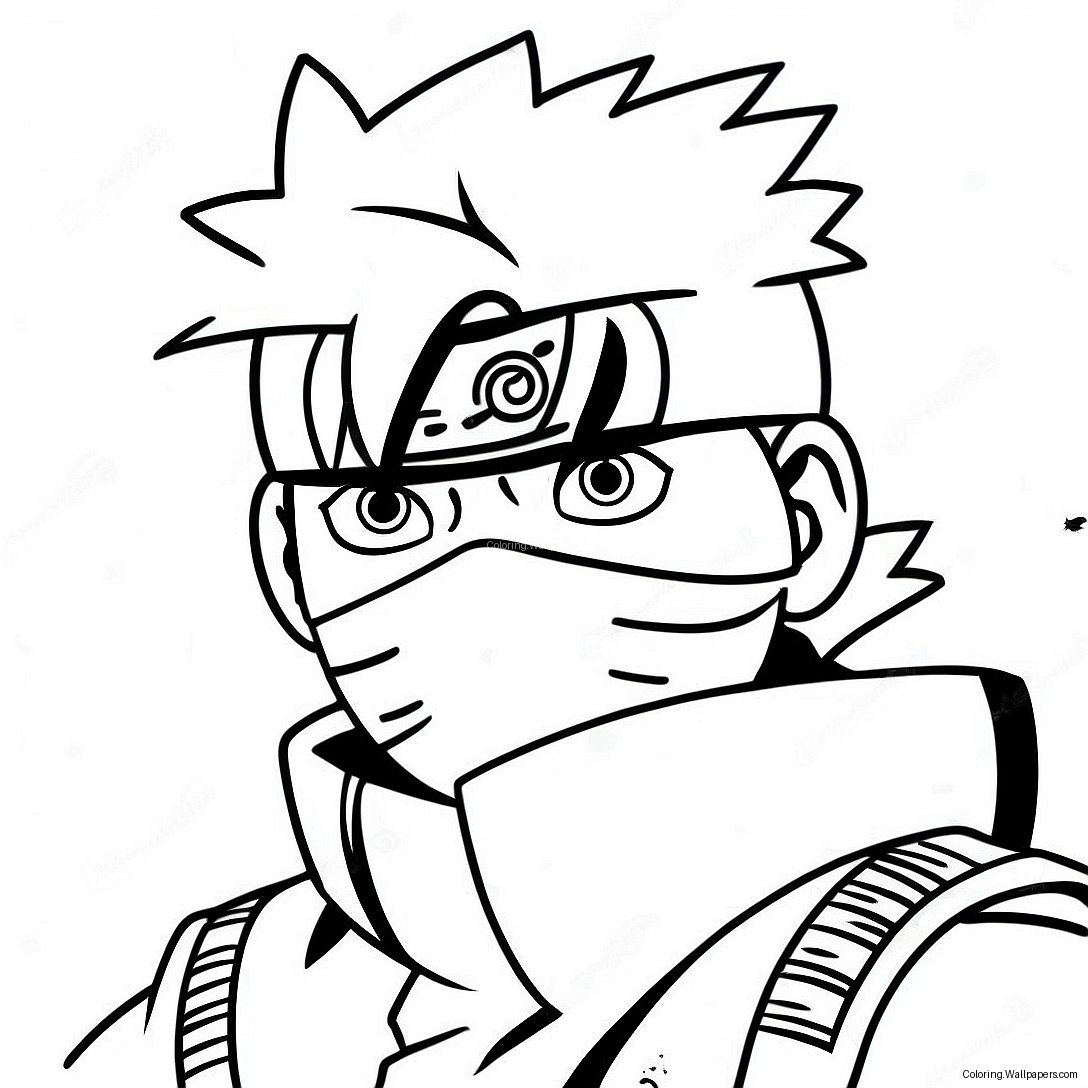 หน้ากระดาษระบายสี Kakashi กับ Sharingan 1426