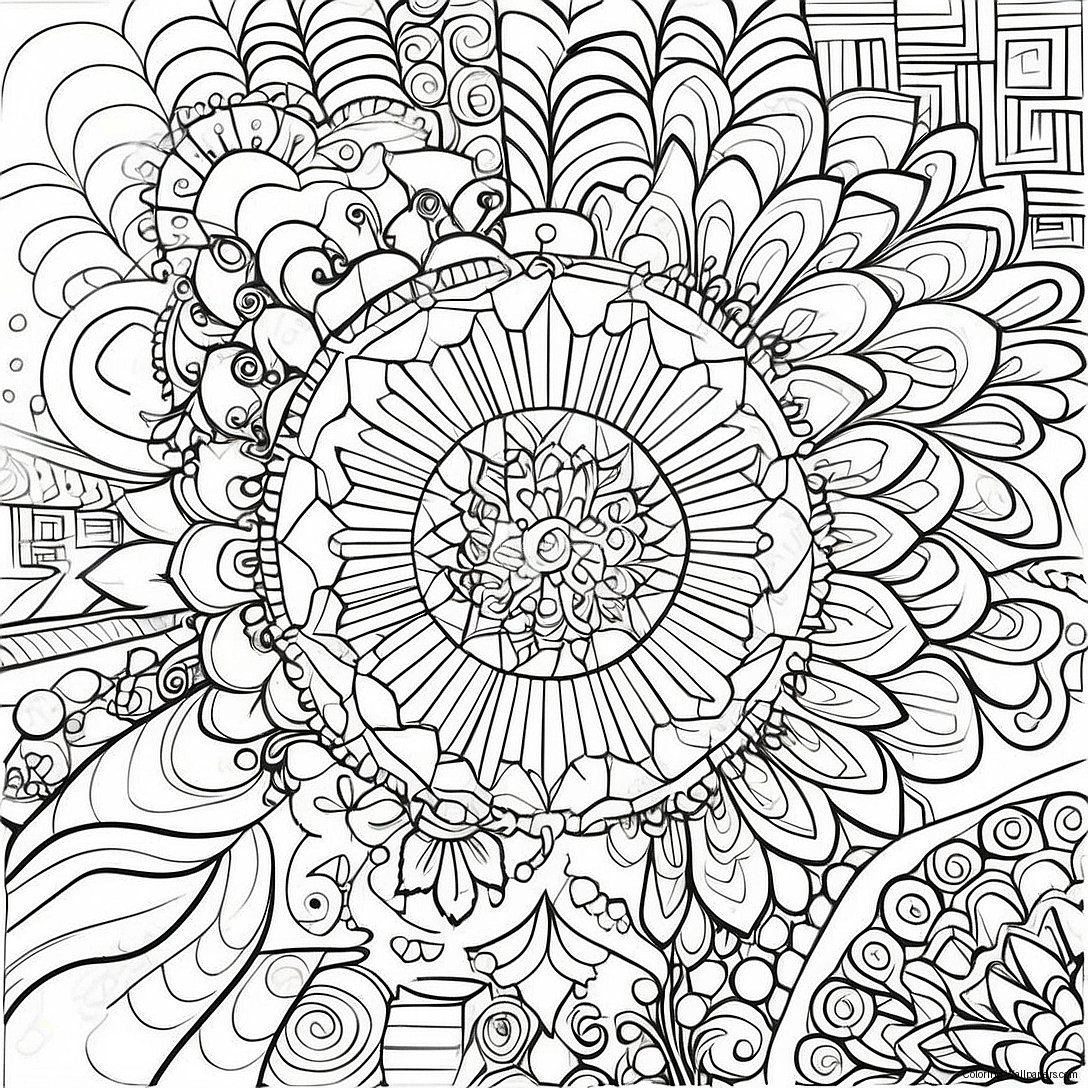 Kaleidoscope Coloring Page 24193