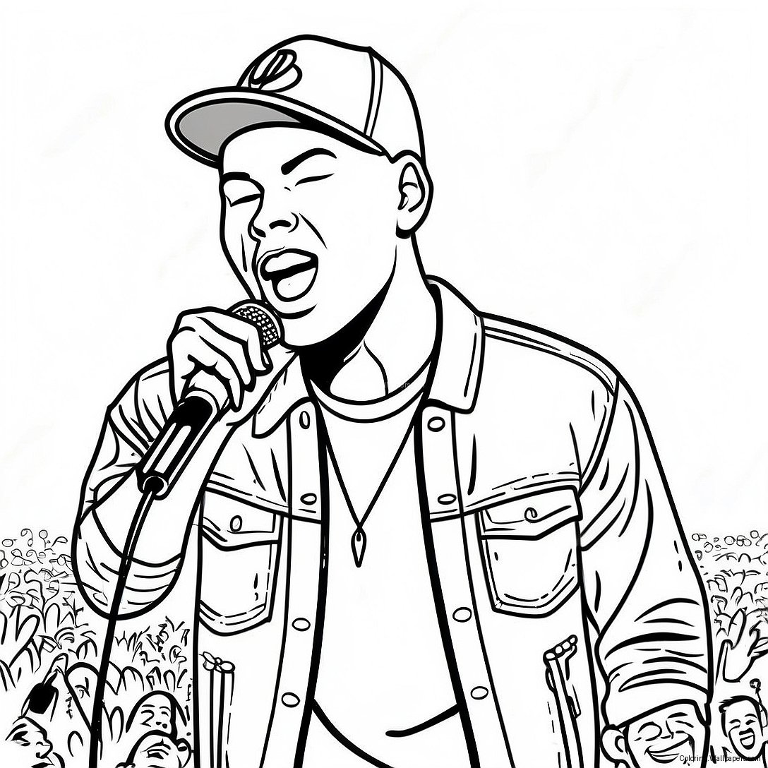 Kane Brown Singing On Stage Coloring Page 40017