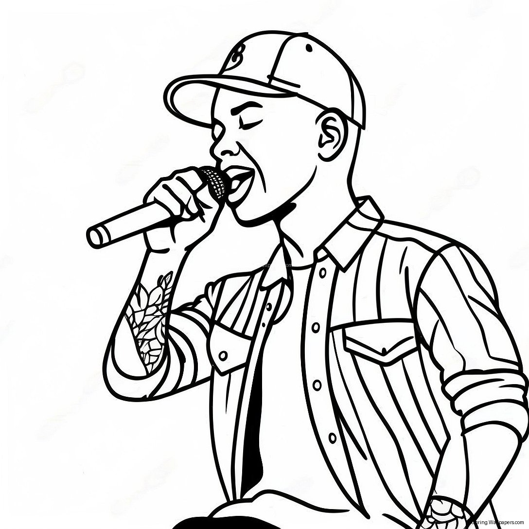 Kane Brown Singing On Stage Coloring Page 40019