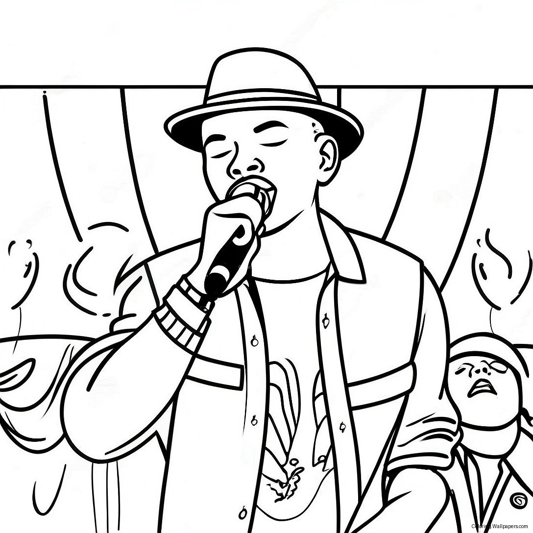 Kane Brown Singing On Stage Coloring Page 40020