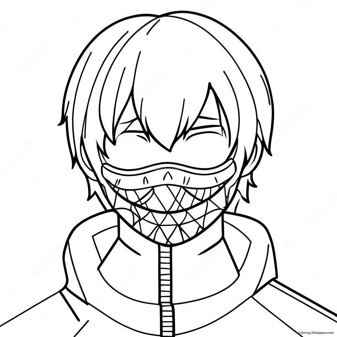 Kaneki Ken I Mask Färgläggningssida 16496