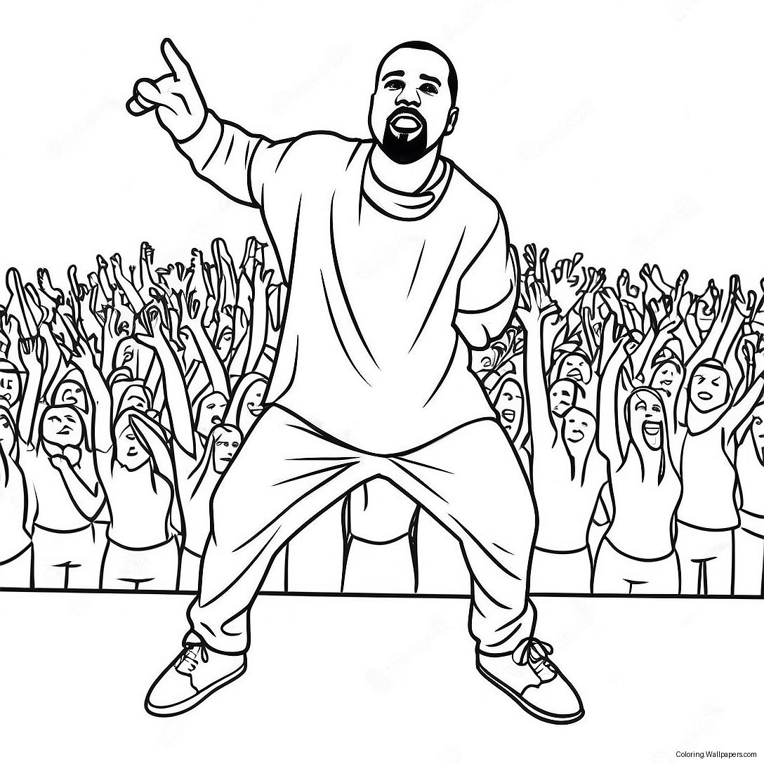 Kanye West Performing On Stage Coloring Page 16739