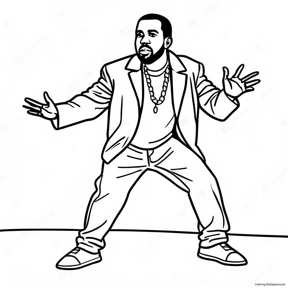 Kanye West Performing On Stage Coloring Page 16740