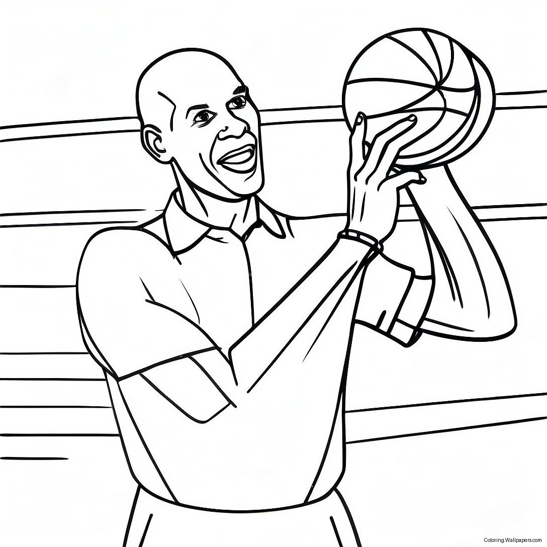 Página Para Colorir Do Kareem Abdul Jabbar Em Ação 40653