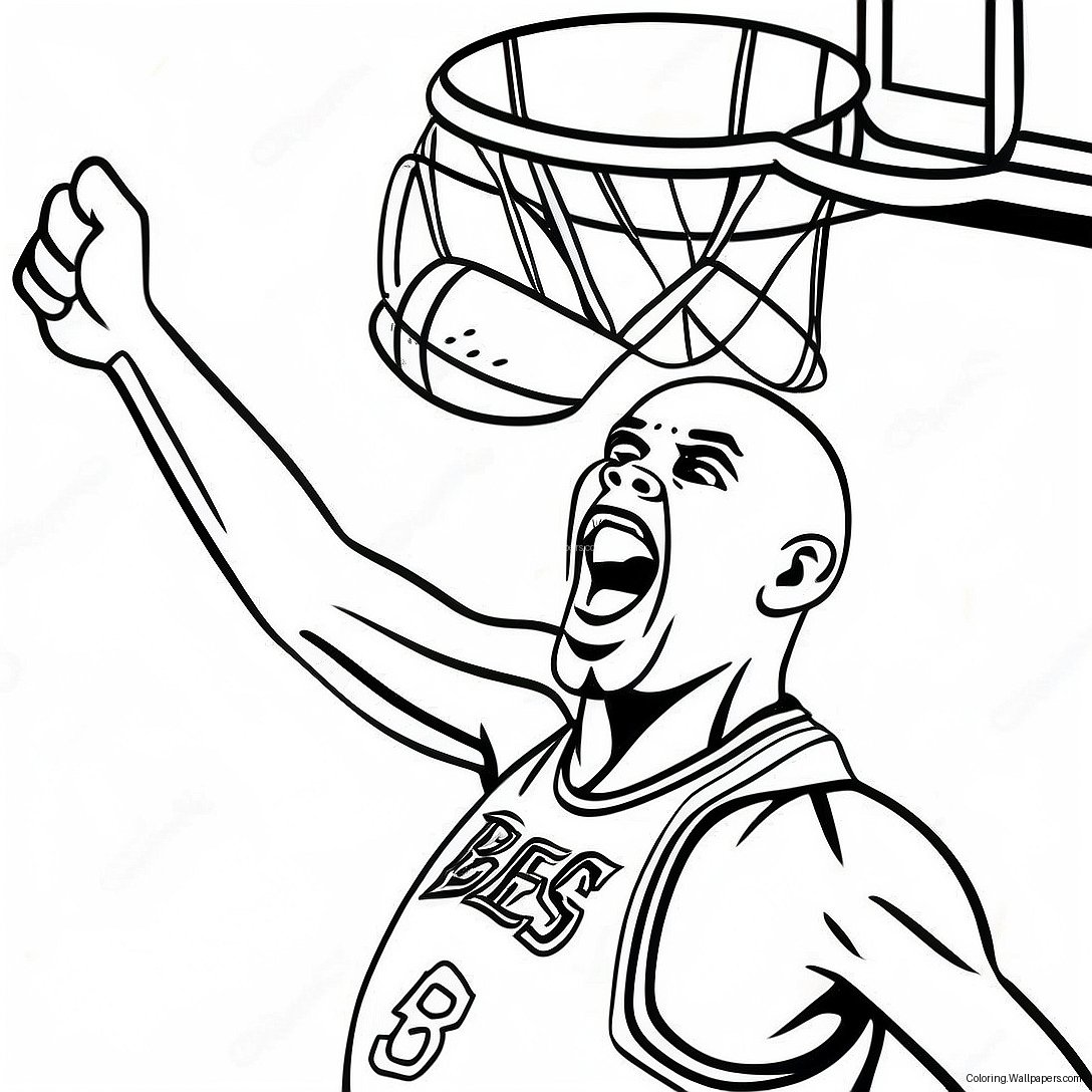 Página Para Colorear De Kareem Abdul Jabbar Haciendo Un Mate 40661