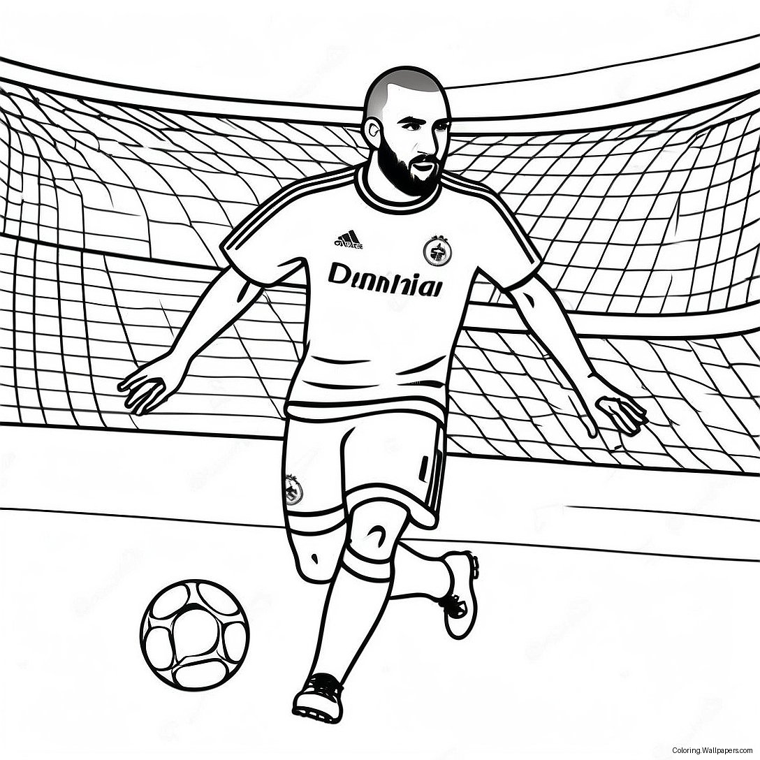 Karim Benzema Scoring A Goal Coloring Page 51862