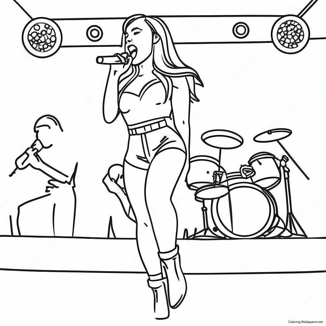Karol G Performing On Stage Coloring Page 2348