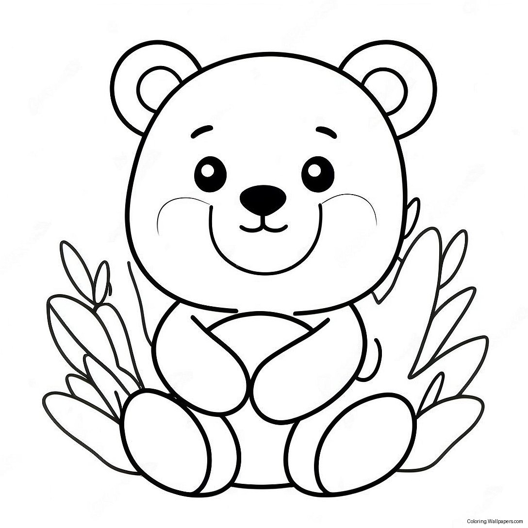 Página Para Colorear De Oso Kawaii 21414