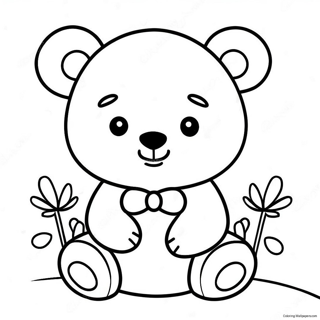 Página Para Colorir De Urso Kawaii 21415