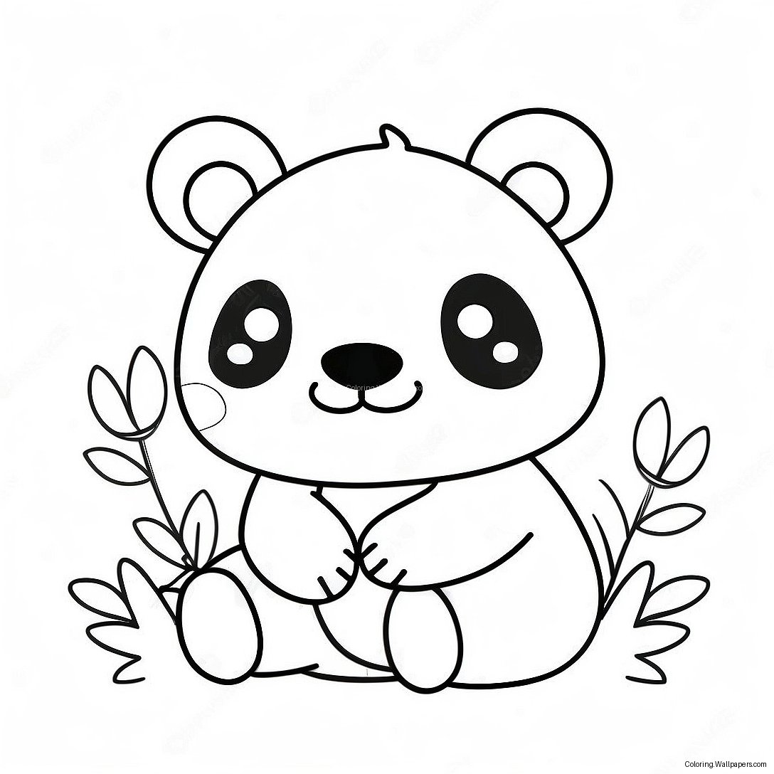 Kawaii Panda Färgläggningssida 37189