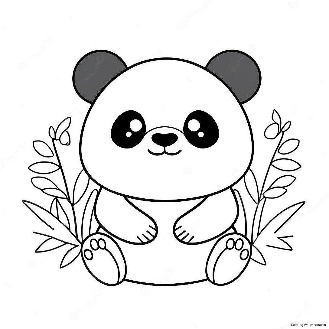 Kawaii Panda Färgläggningssida 37190