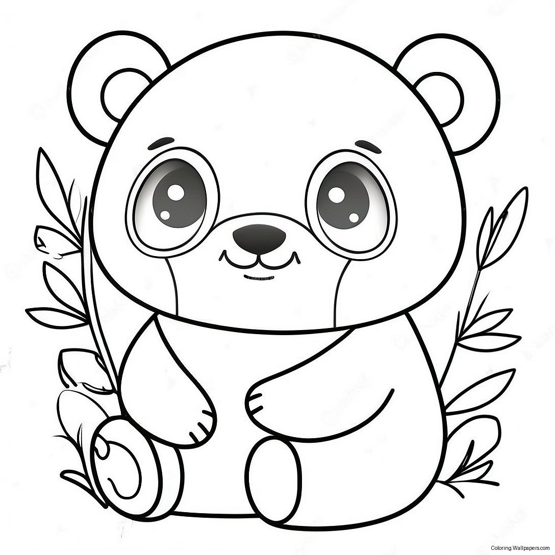 Page À Colorier D'un Panda Kawaii 37191