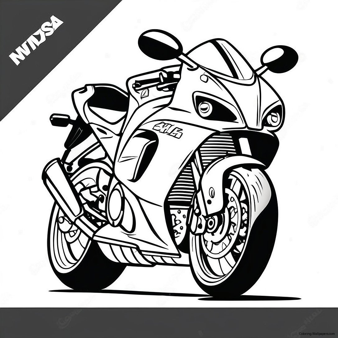 Página Para Colorir Da Moto Esportiva Kawasaki Ninja 52528