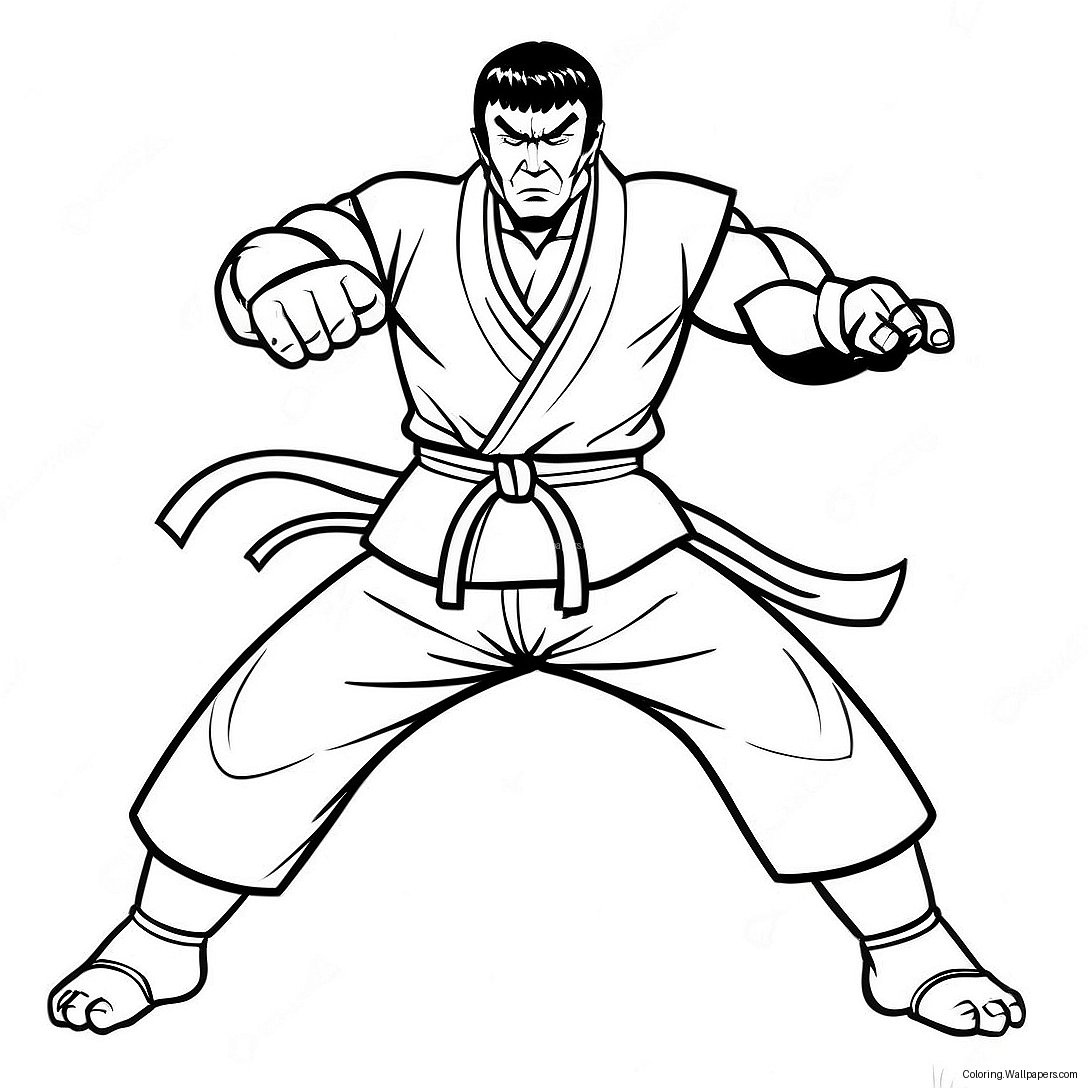 Kazuya Mishima In Battle Coloring Page 50412