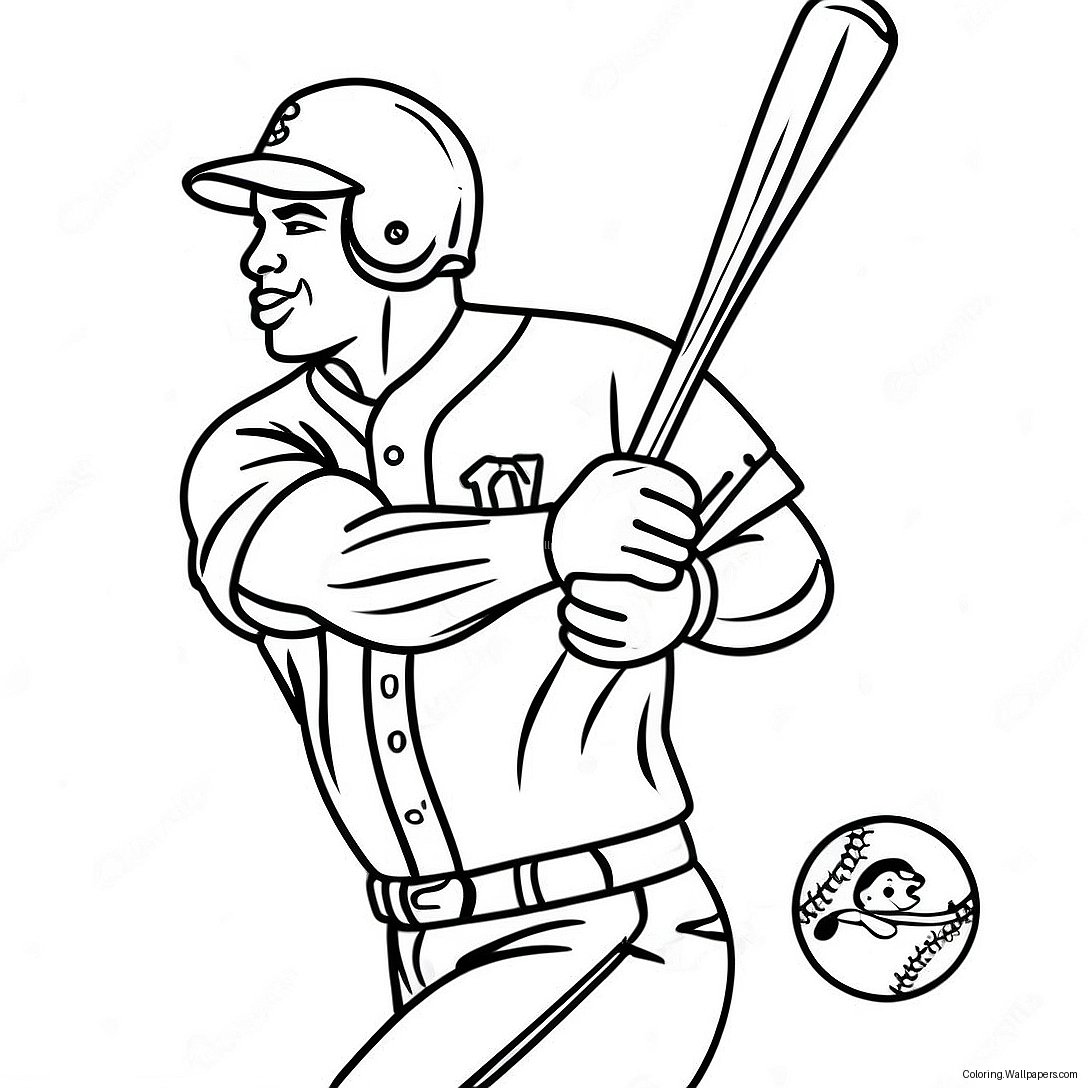 Ken Griffey Jr Swinging Bat Coloring Page 50528