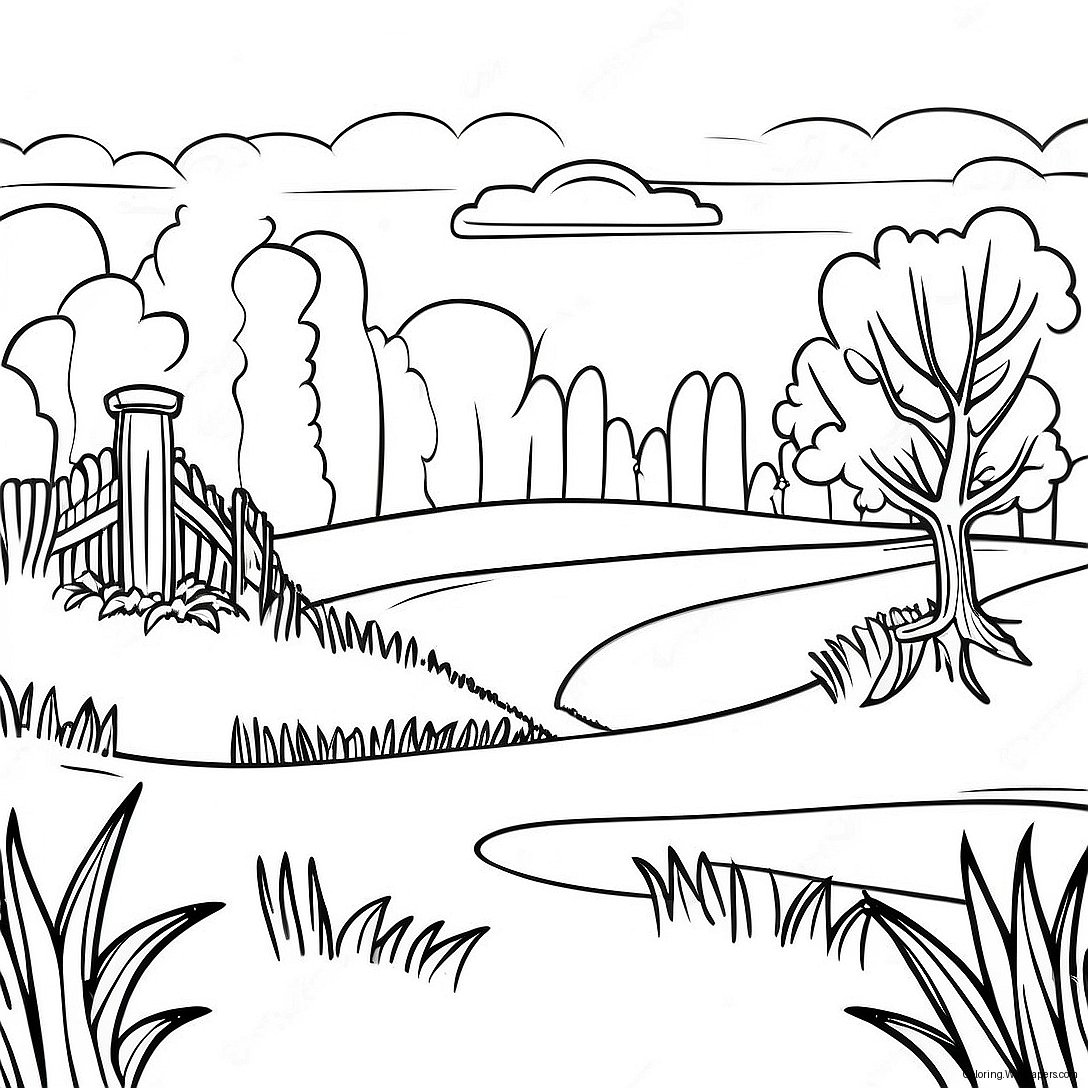 Kentucky Bluegrass Landscape Coloring Page 22273