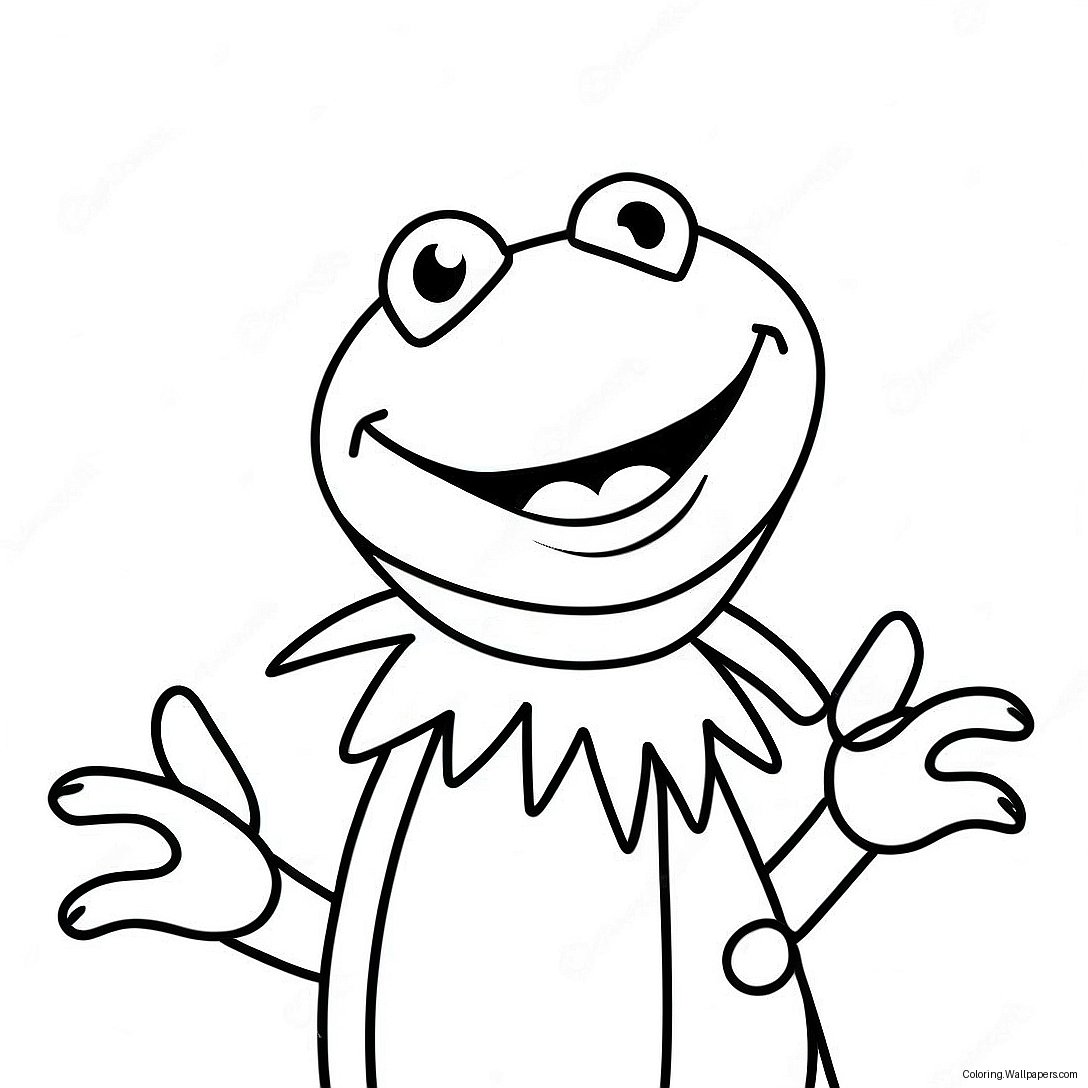 Página Para Colorear De Kermit La Rana Cantando 6540