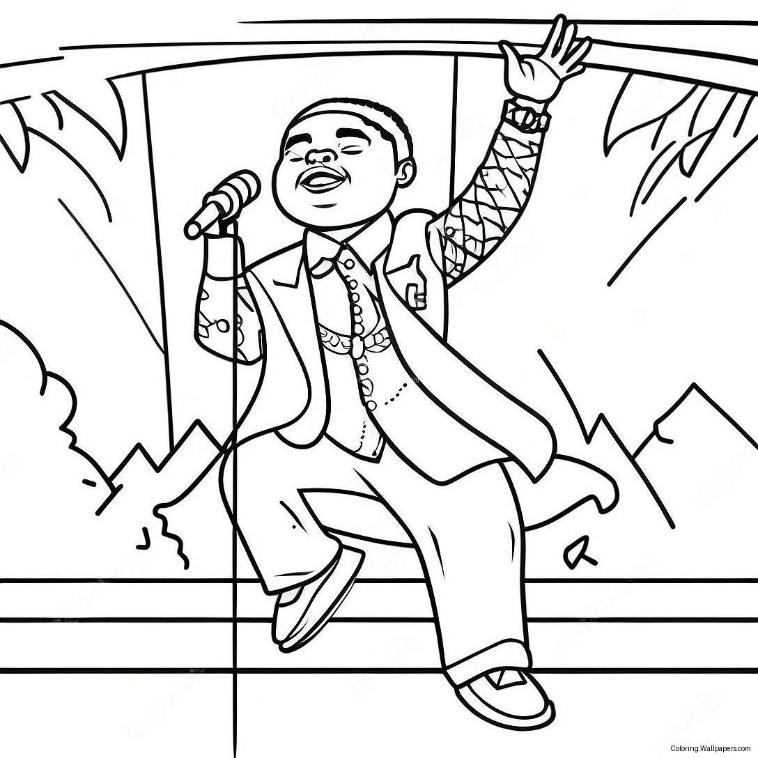 Kevin Gates Performing On Stage Coloring Page 56810