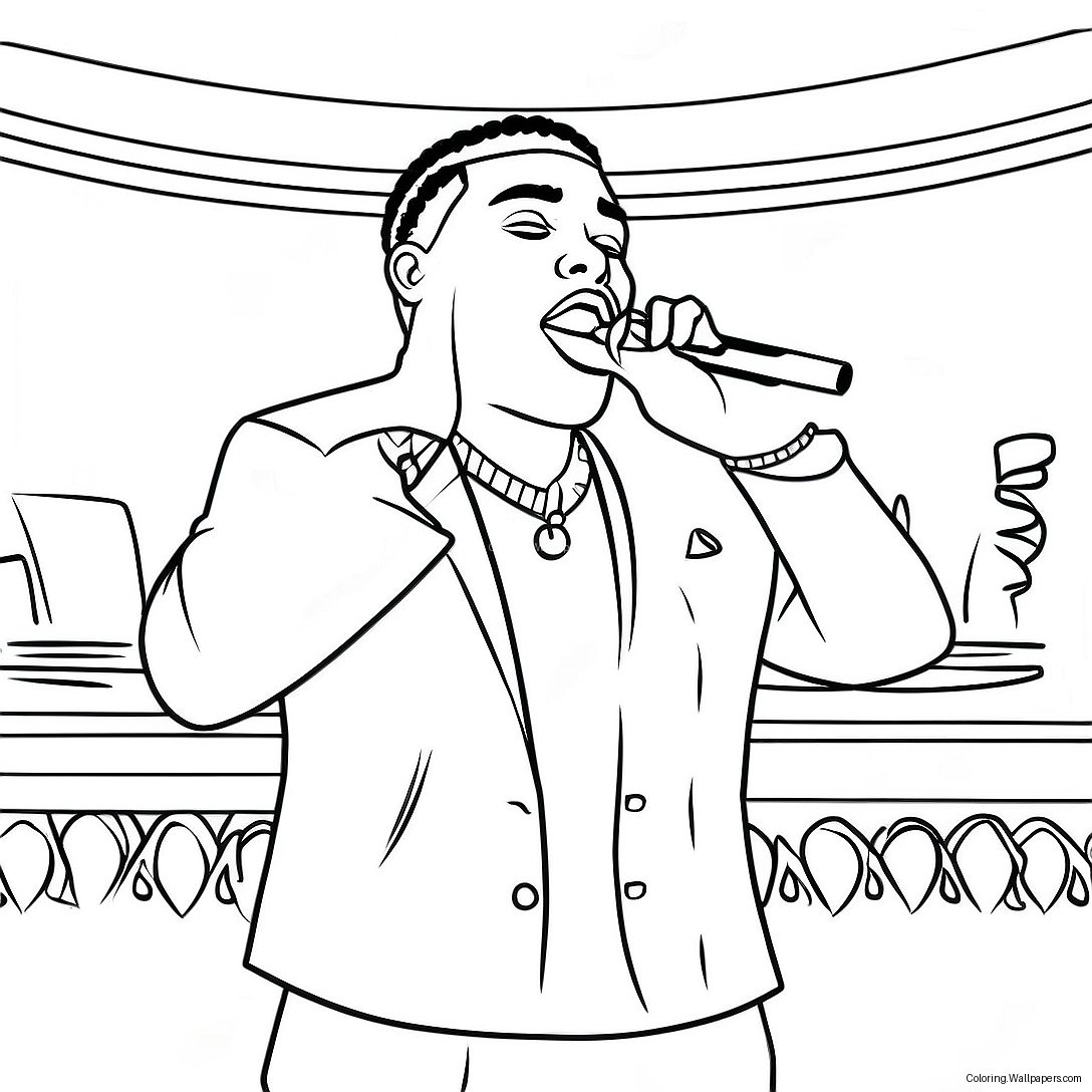 Kevin Gates Performing On Stage Coloring Page 56811