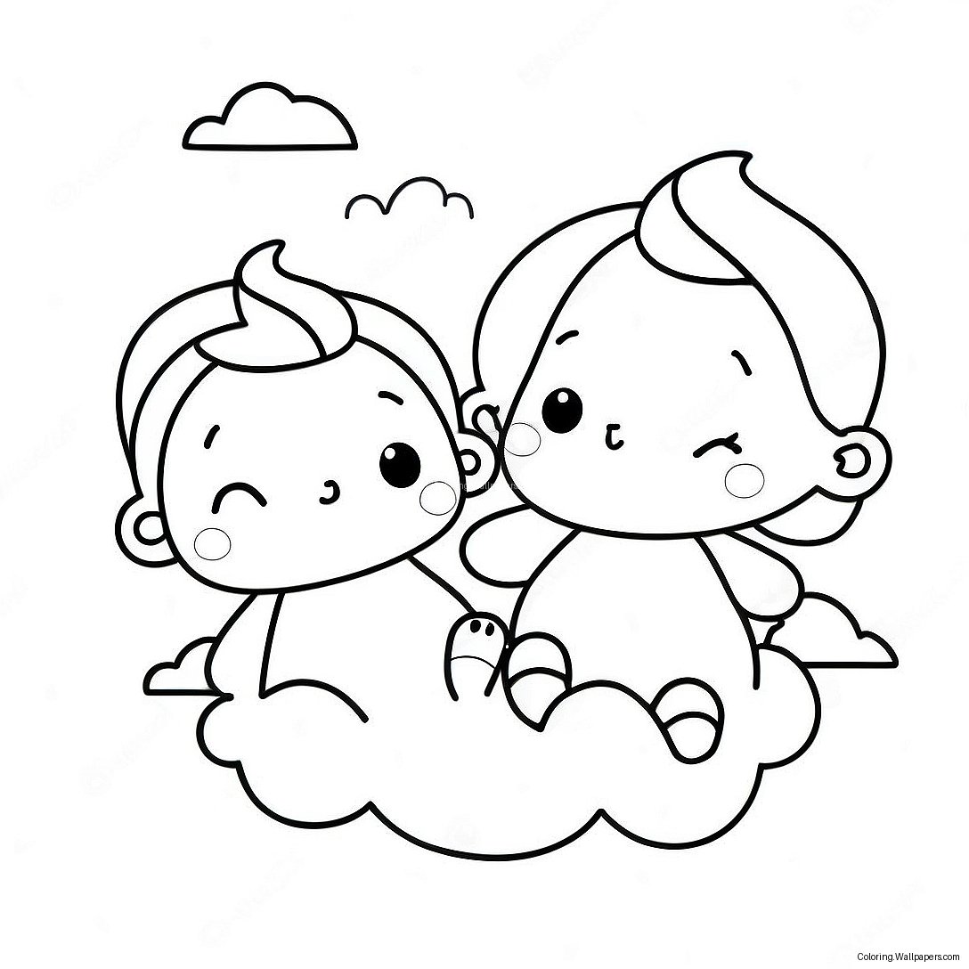 Kiki And Lala In Dreamy Clouds Coloring Page 4057