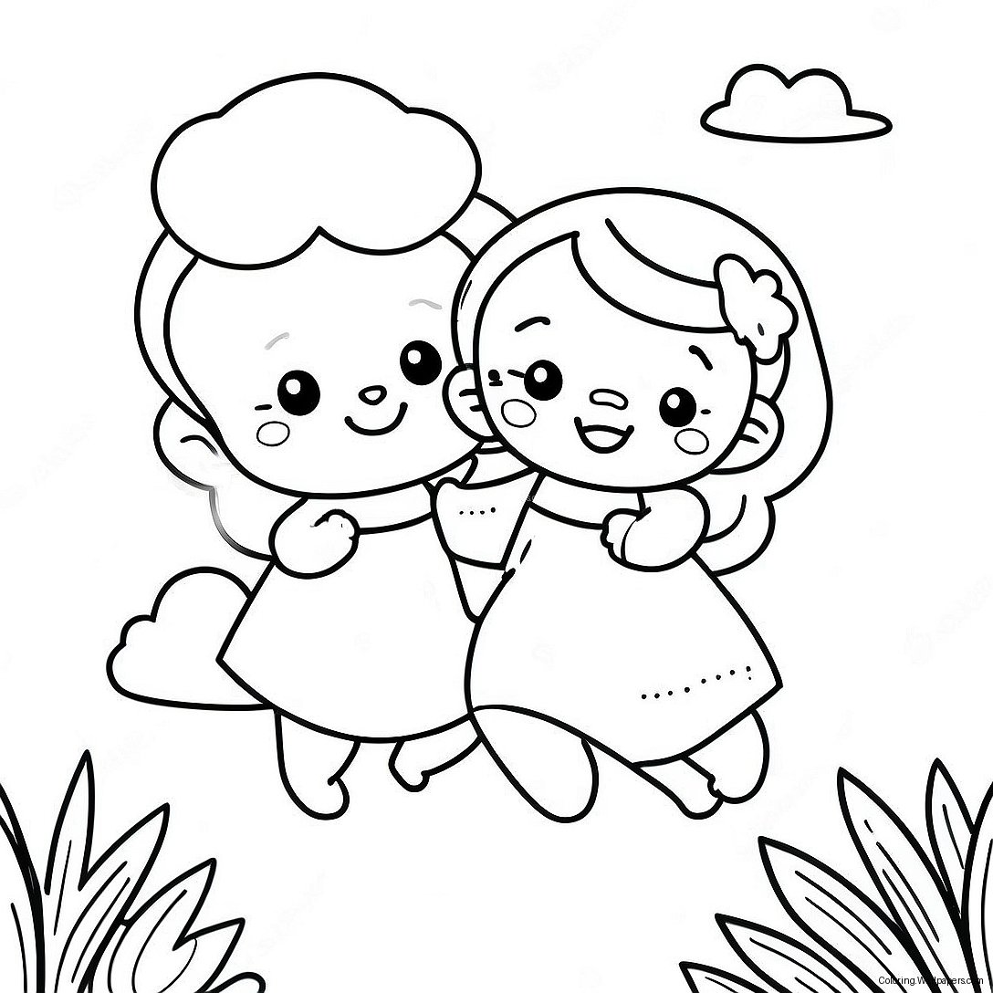 Kiki And Lala In Dreamy Clouds Coloring Page 4058