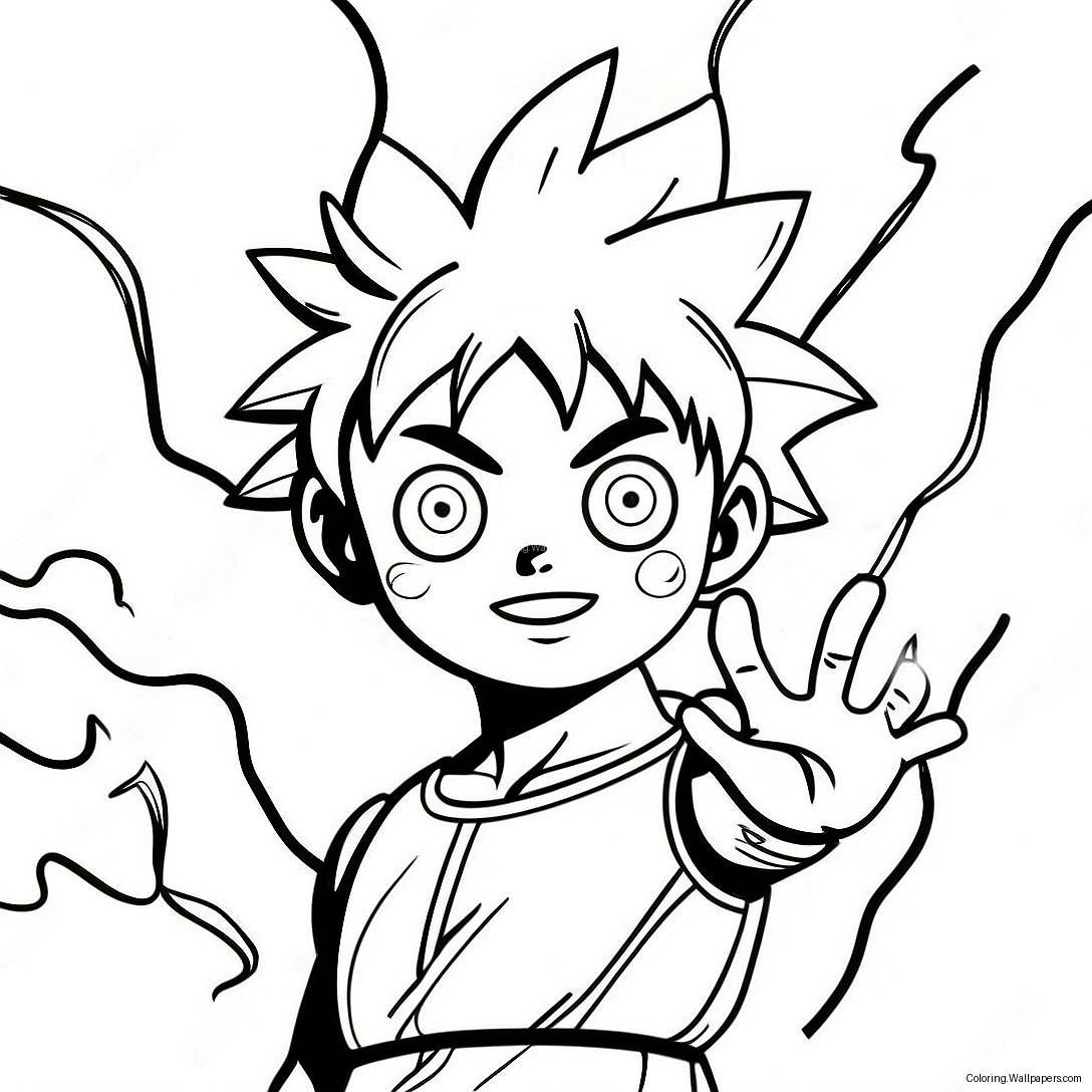 Página Para Colorear De Killua Con Poderes De Rayos 23348