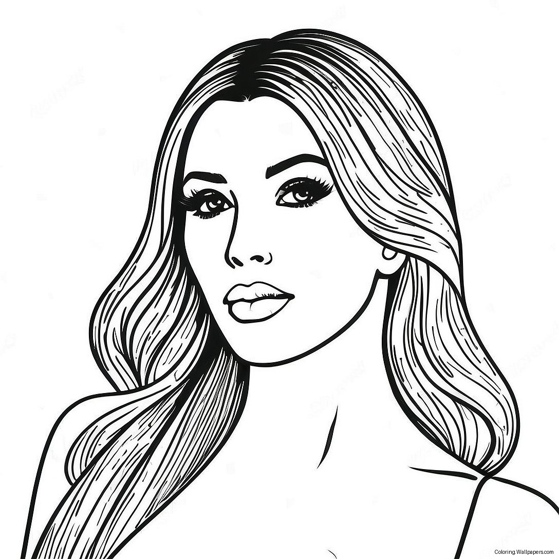 Kim Kardashian Coloring Page 52569