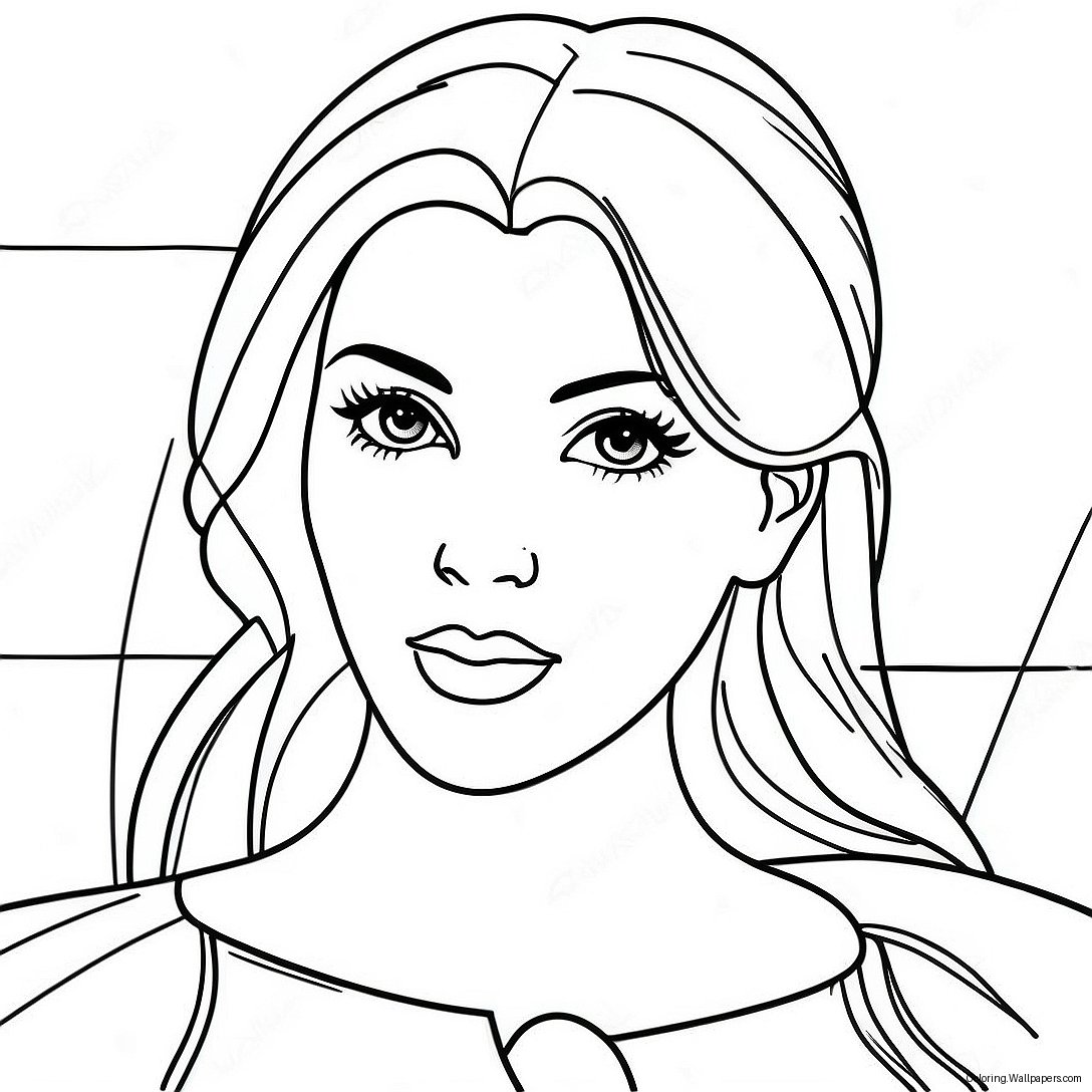 Kim Kardashian Coloring Page 52572