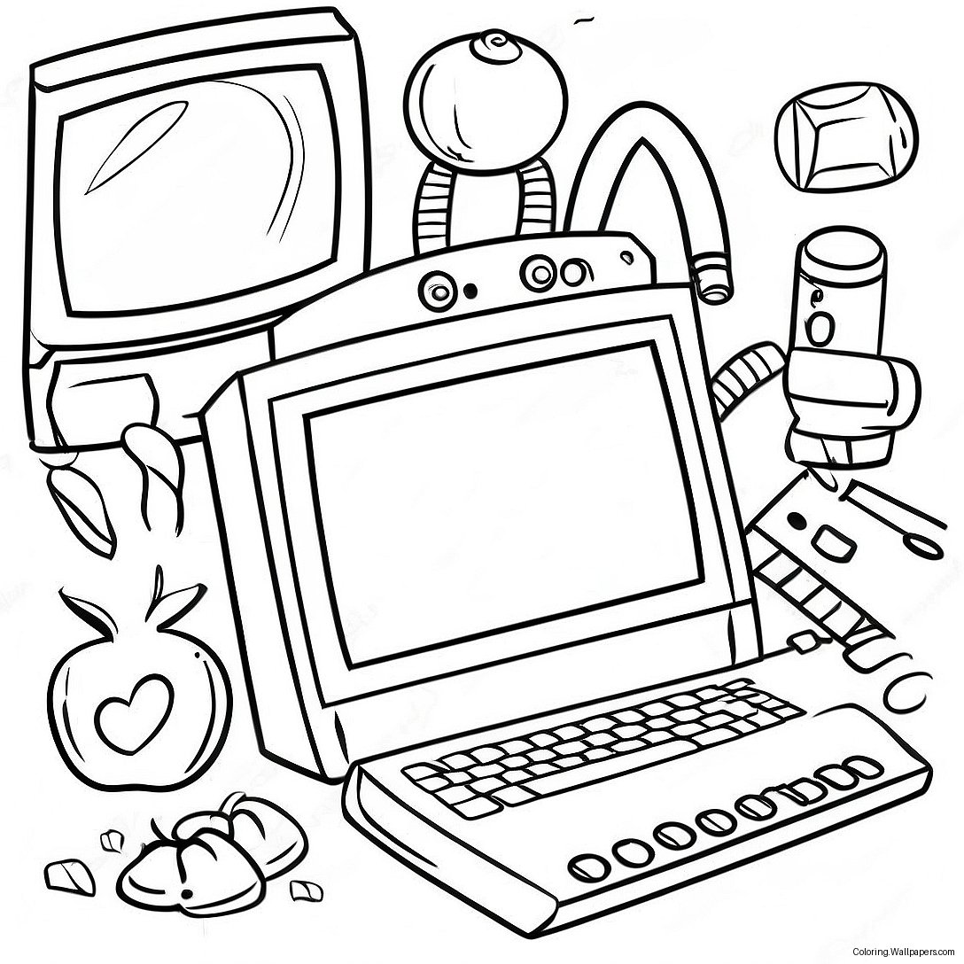 Kindergarten Computer Parts Coloring Page 32778