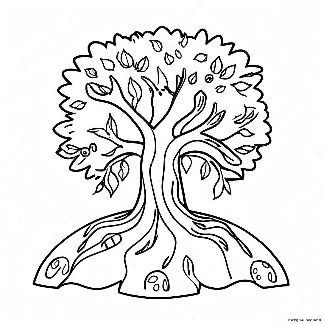 Kindergarten Earth Day Tree Coloring Page 57170