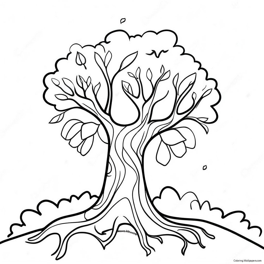 Kindergarten Earth Day Tree Coloring Page 57171