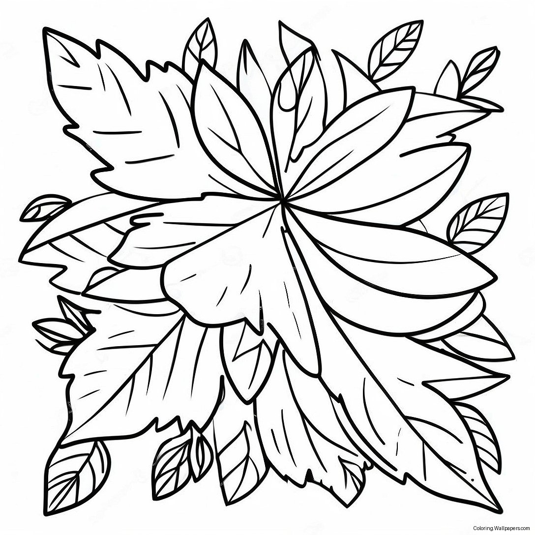 Kindergarten Fall Leaves Coloring Page 35754