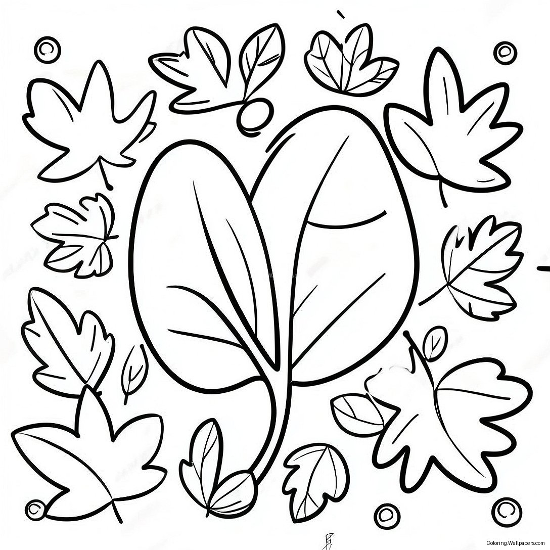 Kindergarten Fall Leaves Coloring Page 35756