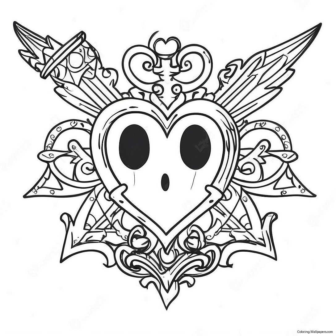 Pagină De Colorat Cu Logo-Ul Kingdom Hearts 12436