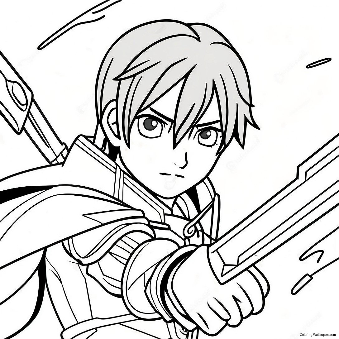 Kirito In Epic Battle Coloring Page (29245-23113)